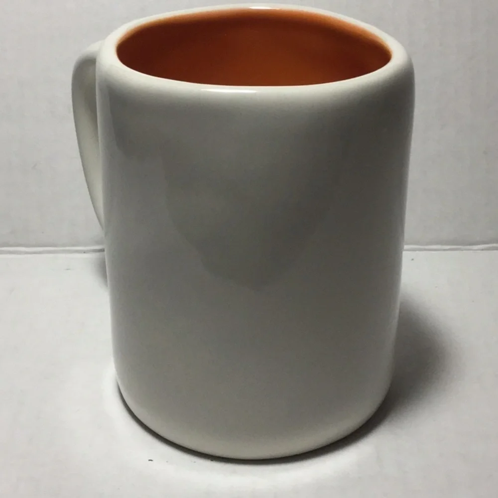 Rae Dunn STUFFED Orange Interior Coffee Tea Mug
